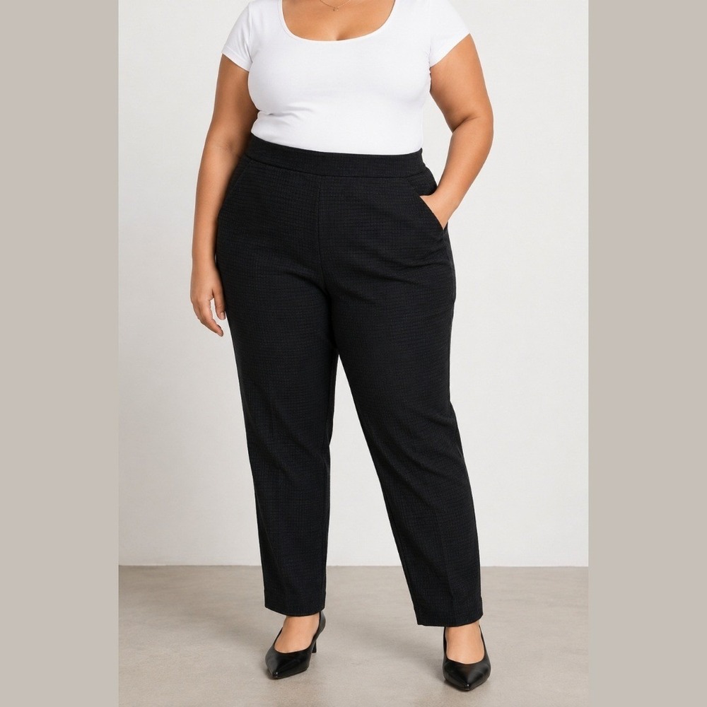 Liverpool Womens Size 16 Kelsey Pants Pull On Trousers Textured Stretch Black‎